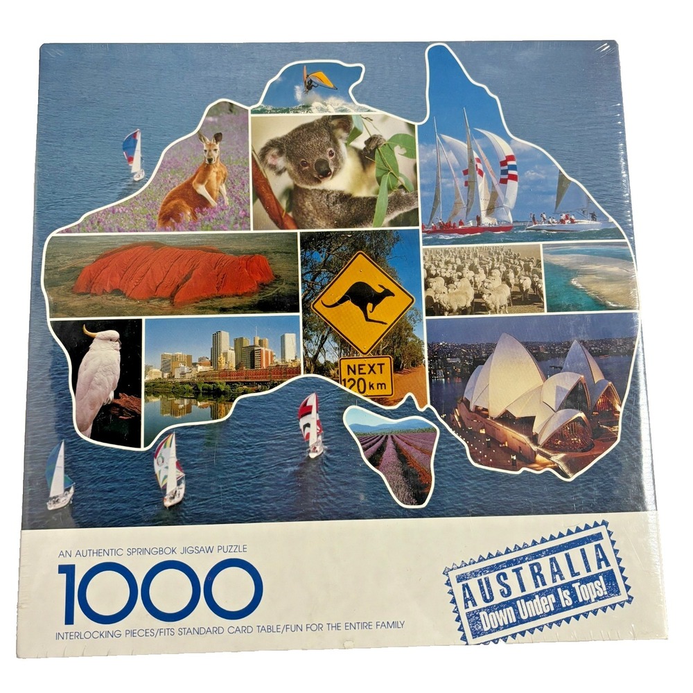 Vintage Springbok Australia Down Under Is Tops 1000 Pc‎ Jigsaw Puzzle Sealed